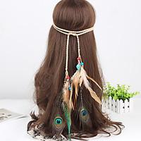 Women\'s Western Style Feather Beads Weave Headbands 1 Piece