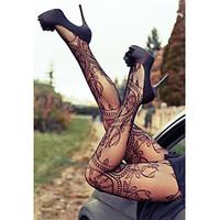 womens sexy charming floral pattern fishnet pantyhose