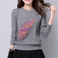 womens casualdaily cute regular pullover patchwork round neck long sle ...