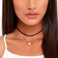 womens choker necklaces tattoo choker circle pearl fabric imitation di ...