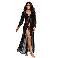 women ultra sexy suits nightwear sexy solid thin polyester spandex bla ...