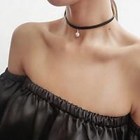 Women\'s Choker Necklaces Pearl Necklace Tattoo Choker Pearl Circle Pearl Lace Alloy Basic Tattoo Style Adjustable Jewelry ForHalloween