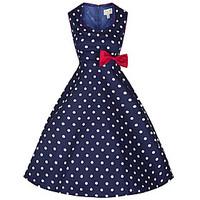 Women\'s Going out / Casual/Daily Vintage / Street chic A Line Dress, Polka Dot Sweetheart Knee-length Sleeveless