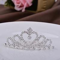 Women\'s Children Crown Bridal Heart Silver Tiaras for Wedding Party Special Occasion