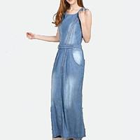 womens blue denim dress sexybodyconcasualwork sleeveless