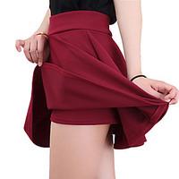 Women\'s Solid Blue / Red / Black Skirts, Sexy / Vintage / Casual / Day Above Knee