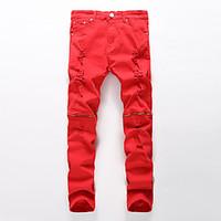 womens solid red white black gray jeans chinos pants simple spring fal ...