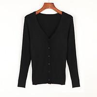 womens going out simple cardigan solid blue red white black brown gray ...