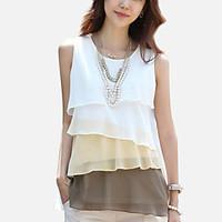 womens ruffle plus size layered ruffle chiffon vest