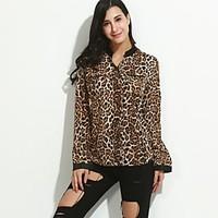 Women\'s Leopard Print Loose Blouse