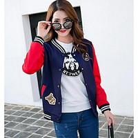 womens casualdaily simple spring fall jacket print round neck long sle ...