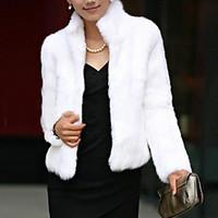 womens simple fur coat solid long sleeve winter faux fur