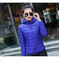 womens short down coat street chic plus size casualdaily solid polyest ...