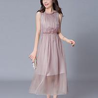 womens plus size going out simple chiffon dress solid asymmetrical mid ...