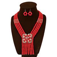 Women Vintage/Party/Work/Casual Alloy/Gemstone Crystal/Cubic Zirconia/Acrylic Necklace/Earrings Sets