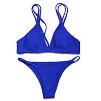 Women\'s Halter Bikini, Solid Spandex