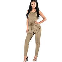 womens plus size slim jumpsuitscasualdaily club sexy simple solid skin ...