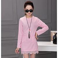 womens going out simple a line dress solid round neck above knee sleev ...