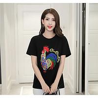 womens casualdaily simple t shirt animal print round neck short sleeve ...