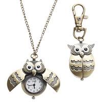 Women\'s Watch Owl Style Keychain Pocket Watch Cool Watches Unique Watches Fashion Watch