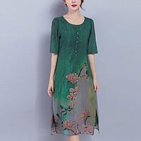 womens casualdaily party vintage street chic sheath dress jacquard rou ...