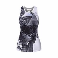 Women\'s Casual/Daily Beach Holiday Sexy Simple Summer Tank Top, Print U Neck Sleeveless Polyester Sheer