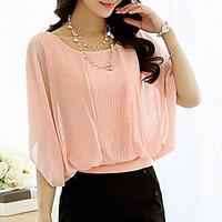 womens going out plus size sexy summer blouse solid round neck length  ...