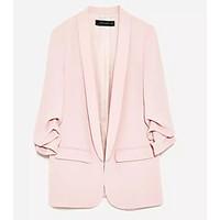 womens casualdaily work sexy vintage street chic spring blazer solid v ...