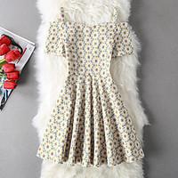 womens casualdaily beach holiday vintage sheath swing dress floral str ...