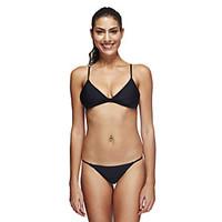 Women\'s Straped Bikini, Lace Up / Solid / Sport Spandex Black