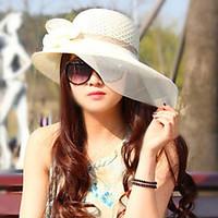 women straw bow sun fedora hat party casual spring summer fall