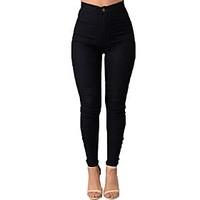 womens patchwork slim high rise elasticity skinny pantssimple street c ...