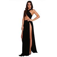 Women\'s Cut Out Sexy Plus Size / Party / Club Solid Sheath Split Maxi Dress