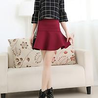 womens a line solid skirts going out mid rise mini button polyester mi ...