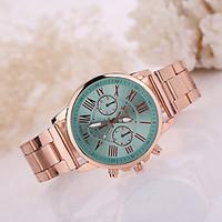 Women/Lady\'s Gold Stainless Steel Band Strap Watch Colorful Case No Water Resisstant Fashion Watch