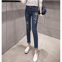 womens high rise micro elastic jeans pants simple skinny print