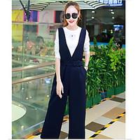 womens casualdaily simple summer t shirt pant suits solid round neck 3 ...