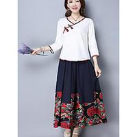 womens going out midi skirts swing print summer