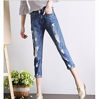 womens mid rise inelastic jeans pants simple slim solid