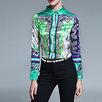 womens casualdaily vintage all seasons shirtprint shirt collar long sl ...