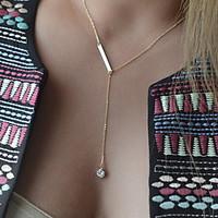 Women\'s Layered Necklaces Crystal Gemstone Alloy Drop Fashion Simple Style Screen Color Jewelry Special Occasion Birthday Gift