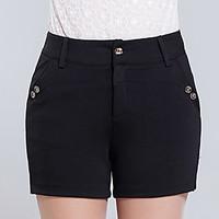 womens solid black shorts pants casual day simple