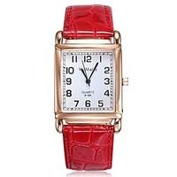 womens rectangle dial dress quartz watches pu leather strap leisure wr ...