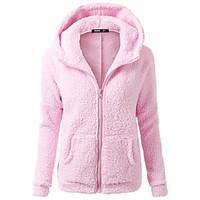 Women\'s Casual/Daily Hoodie Solid Round Neck Micro-elastic Wool Long Sleeve Winter