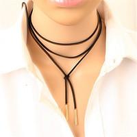 womens choker necklaces tattoo choker y shaped leather alloy basic tat ...