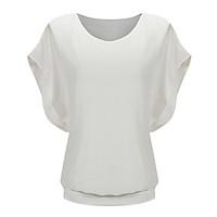 womens loose casual short sleeve chiffon top t shirt blouse