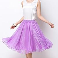 womens solid blue pink red green yellow purple chiffon skirts boho bea ...