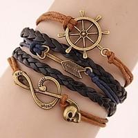 womens fashion european style retro note anchor arrow multilayer brace ...