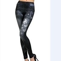 Women Denim Legging, Polyester Spandex