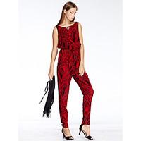 womens mid rise going out jumpsuits simple mesh print